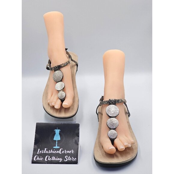 Vionic Women's Snake Print Lizbeth T-strap Orthotic Sandal Sz 11 2525 - Picture 2 of 16